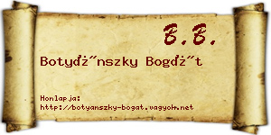 Botyánszky Bogát névjegykártya